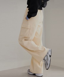 カーゴパンツ 裏起毛コーデュロイ調カーゴパンツ レディース