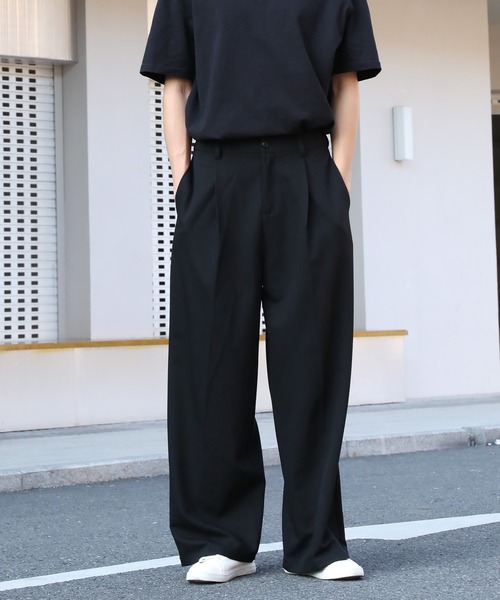 ストレートスラックス TOBEE スラックス 「TOBEE」タックワイドストレート スラックス メンズ