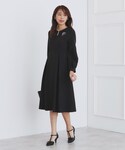 ワンピース 「通勤対応」キーネックパール調フレ...の詳細画像3