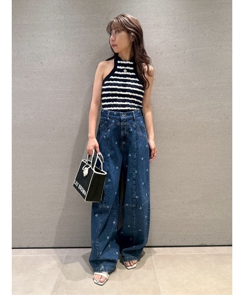 LILY BROWN 　MARY QUANT ワイドデニムパンツ WEB限定】【LILY BROWN×MARY QUANT】デイジー柄ワイドデニム