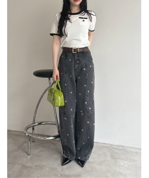 LILY BROWN×MARY QUANT♡デイジー柄ワイドデニムパンツ1 LILY BROWN｜【WEB限定】【LILY BROWN×MARY QUANT】デイジー柄
