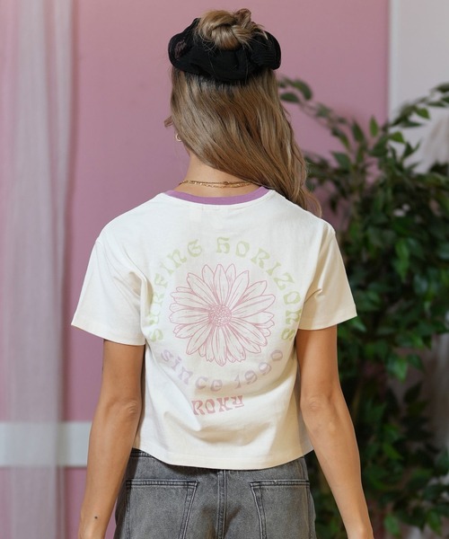 ROXY（ロキシー） tシャツ 「クロップド丈」ROXY/ロキシー 花柄/バック