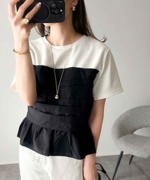 tシャツ ファンシードッキング半袖トップス レディース ドッキングTシャツ Tシャツ レディース トップス 半袖 無地・再
