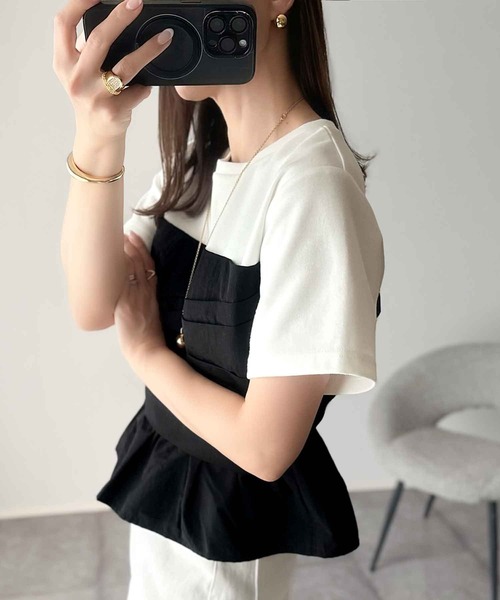 tシャツ 簡単おしゃれが叶う。Tシャツ×ビスチェドッキング半袖トップス レディース | classicalelf | 07