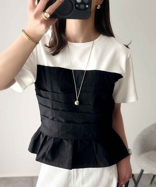 tシャツ 簡単おしゃれが叶う。Tシャツ×ビスチェドッキング半袖トップス レディース | classicalelf | 06