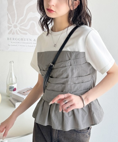 tシャツ 簡単おしゃれが叶う。Tシャツ×ビスチェドッキング半袖トップス レディース | classicalelf | 13