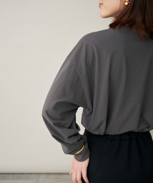 ATON」 長袖カットソー FREE チャコールグレー レディース : 89278061  