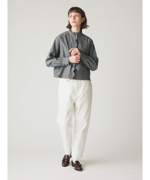 MidiUmi ブラウス シャツ フリルショートシャツ レディース