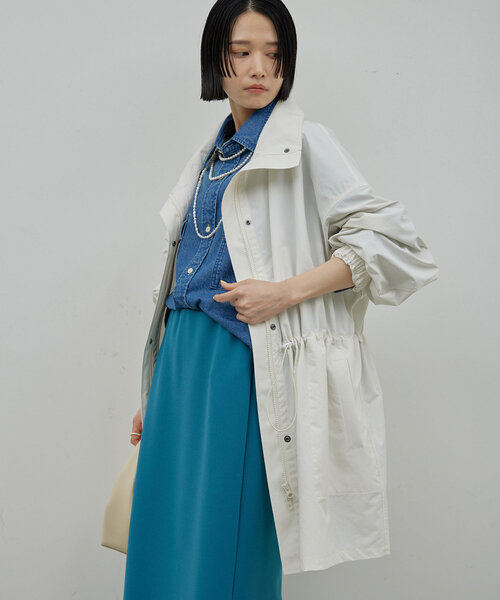 GALLARDAGALANTE raw + レザー薄手コート　ベージュ38 GALLARDAGALANTE raw + レザー薄手コートベージュ38