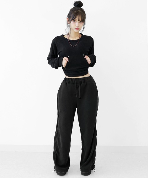 minsobi（ミンソビ） スウェットパンツ ジャージ スナップボタン付き