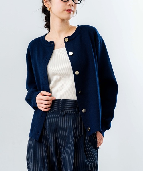 【美品】ANNA MOLINARI… ネイビー カーディガン ANNA LUNA（アンナルナ） カーディガン 「ANNA LUNA」軽い 着心地 の