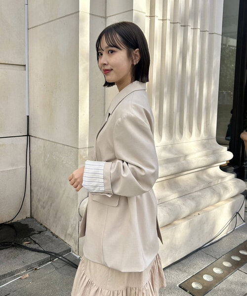 【美品】mystic ベルト付きテーラードジャケット セール】ベルト付きテーラードジャケット（その他アウター