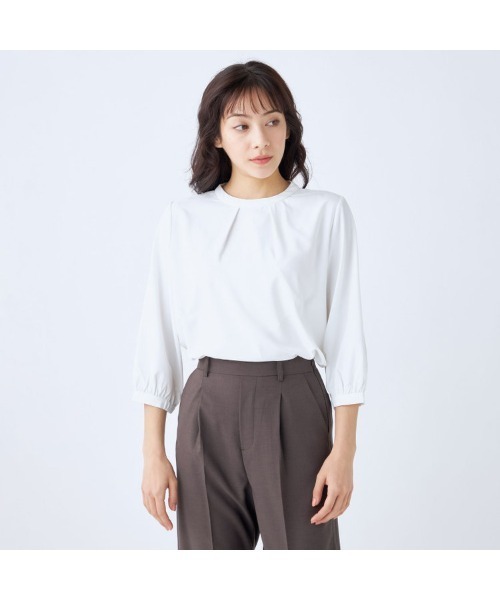 ブラウス シャツ 「７分丈」タイ付き2WAYプルオーバートップス レディース SUIT SELECT ブラウス シャツ 「7分丈」タイ付き2WAYプル