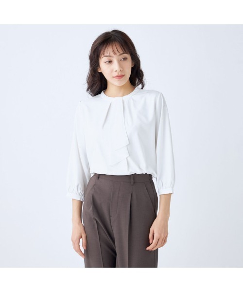 ブラウス シャツ 2wayショートプルオーバー レディース le.coeur blanc ブラウス シャツ NO.1ヒット大人気ブラウス2WAY