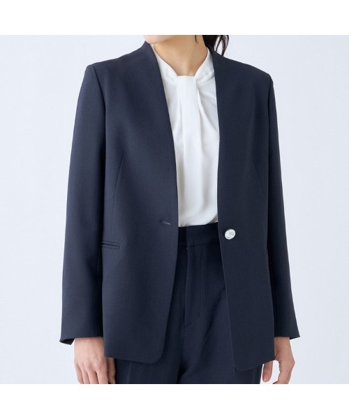 SUIT SELECT ブラウス シャツ 「7分丈」タイ付き2WAYプル