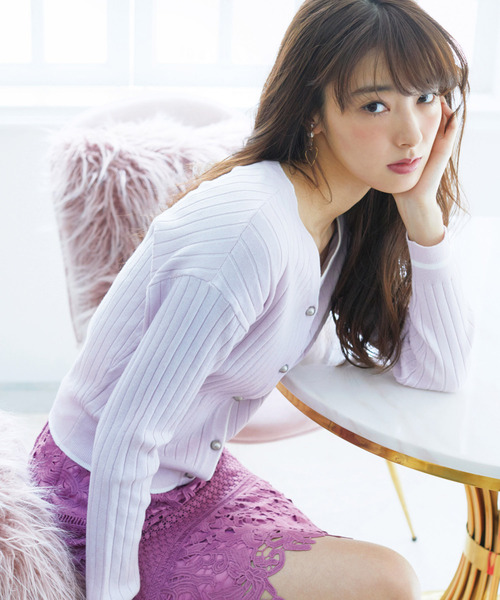 「MISCH MASCH」 カーディガン MEDIUM パープル レディース_画像7