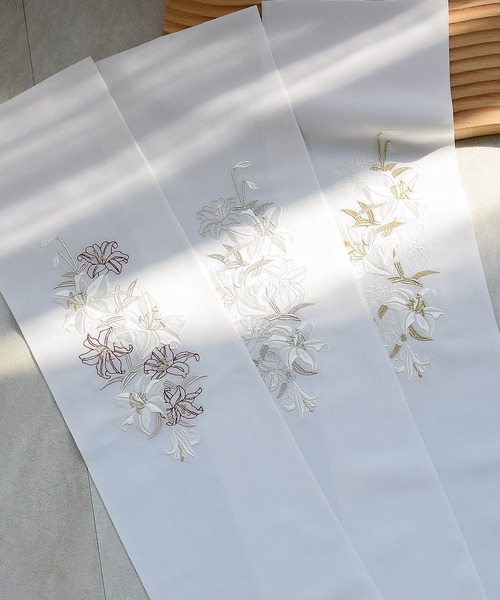 utatane 半衿 百合刺繍 日本製 レディース : ZOZOTOWN Yahoo!店 - 通販