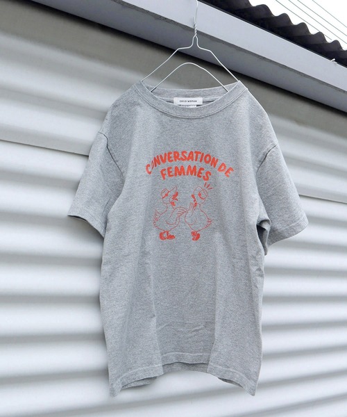 tシャツ アヒルの会議プリント ミニＴシャツ レディース CHILD WOMAN tシャツ アヒルの会議プリント ミニTシャツ