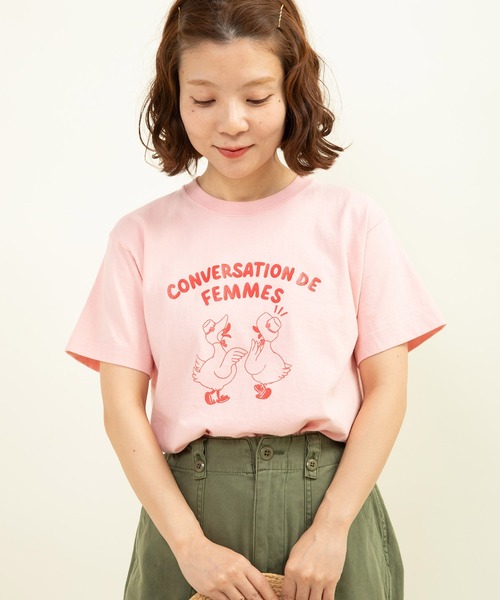 tシャツ アヒルの会議プリント ミニＴシャツ レディース CHILD WOMAN tシャツ アヒルの会議プリント ミニTシャツ