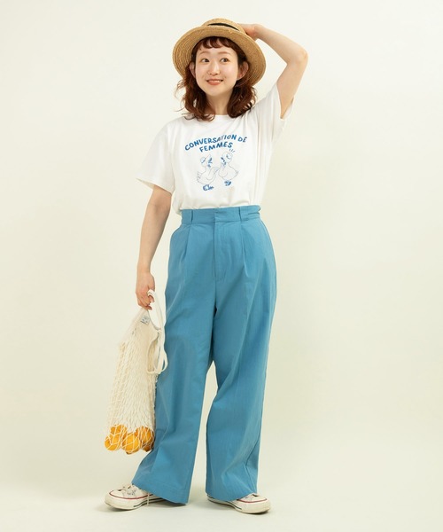 CHILD WOMAN tシャツ アヒルの会議プリント ミニTシャツ