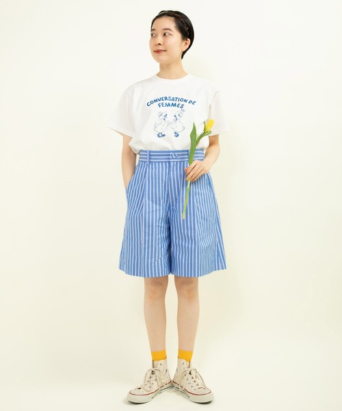 tシャツ アヒルの会議プリント ミニＴシャツ レディース CHILD WOMAN tシャツ アヒルの会議プリント ミニTシャツ