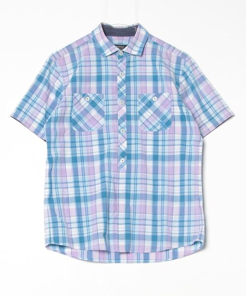 バーバリーブラックレーベル　 半袖シャツ　チェック　　2 321-1031 BURBERRY BLACK LABEL 「BURBERRY LABEL」 チェック柄半袖シャツ
