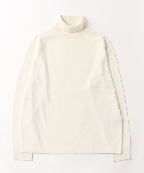 ◾︎マスターバニー 新品 薄手ニット 長袖 シルク混 セーター Sサイズ ホワイト SHIPS（シップス） タートルネックニット LARGE ホワイト メンズ