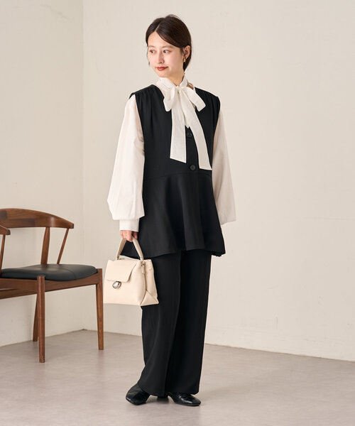 ベスト ジレ 「セレモニー対応可」ペプラムジレジャケット レディース Chez toi ベスト ジレ 「セレモニー対応可」ペプラムジレ