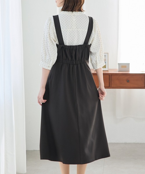 キーネック ジャンパースカート BEAUTY&YOUTH  ブラック Sサイズ Honeys ジャンパースカート キーネックジャンスカ : ZOZOTOWN