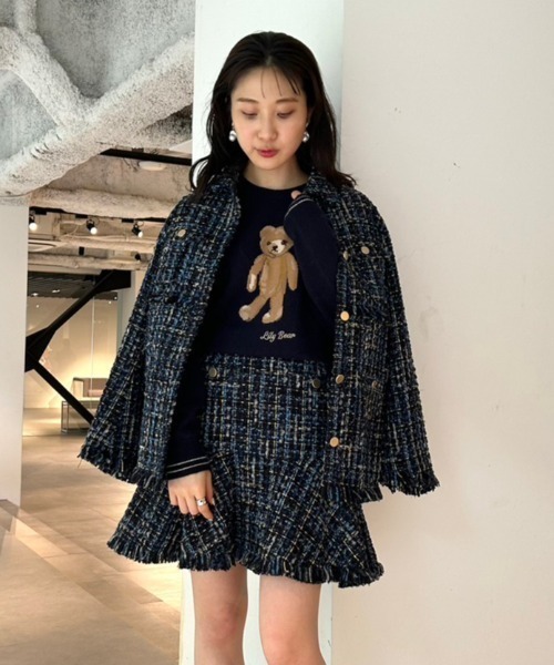 LilyBrown ツイードジャケット ツイードショートジャケット(ジャケット