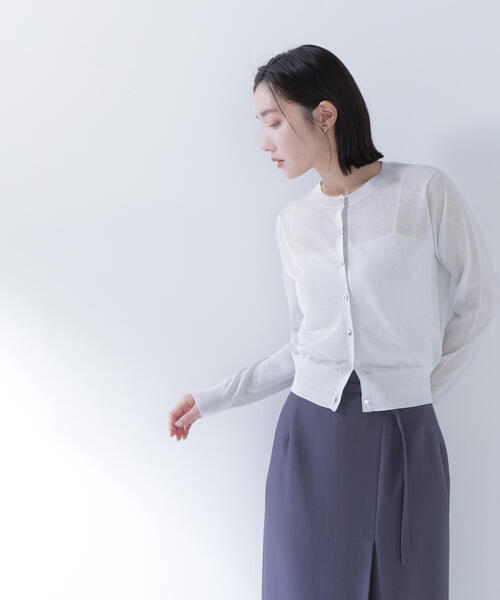 NATURAL BEAUTY BASIC カーディガン ラメシアーベーシック