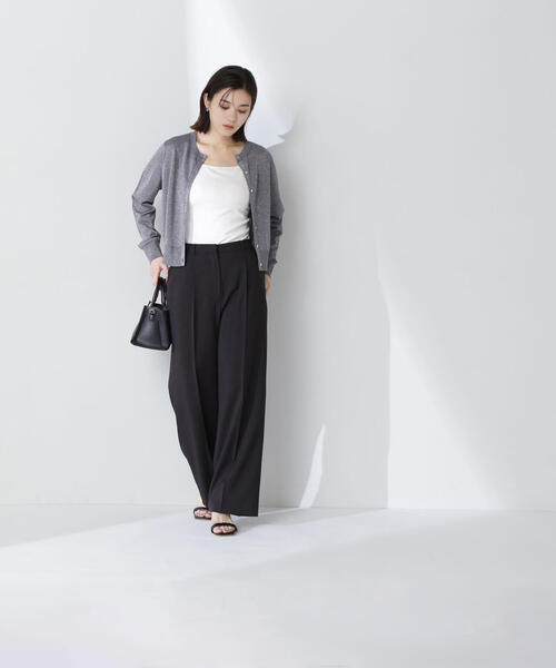カーディガン ラメシアーベーシックカーディガン レディース NATURAL BEAUTY BASIC カーディガン ラメシアーベーシック