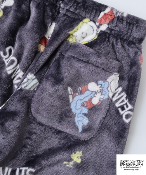 PEANUTS パジャマ 総柄ボアフリースセット メンズ レディース