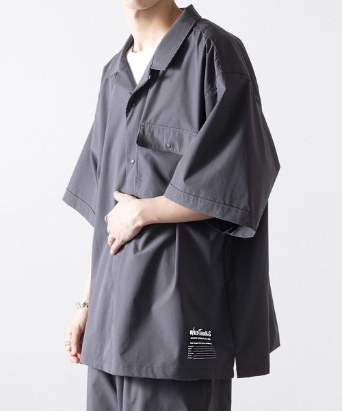 【新品タグ付】willfully ショルダーオープンショートシャツ　ブラウン がま口お財布ショルダー (マットシュリンクレザー) 【aw-17nns