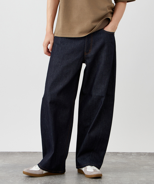 メンズ デニムパンツ ワイドデニム ポケット フルレングス a1074 B.C STOCK ジーンズ 10oz CONVEX 5ポケット ワイドデニムパンツ