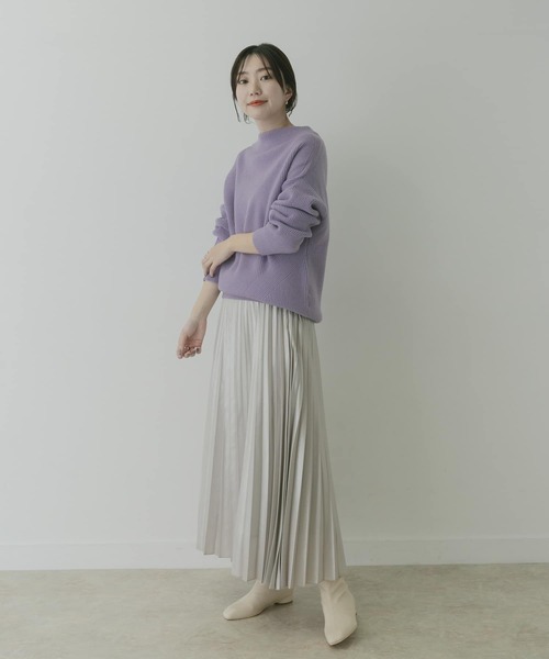「KBF+」 長袖ニット ONE パープル レディース_画像4