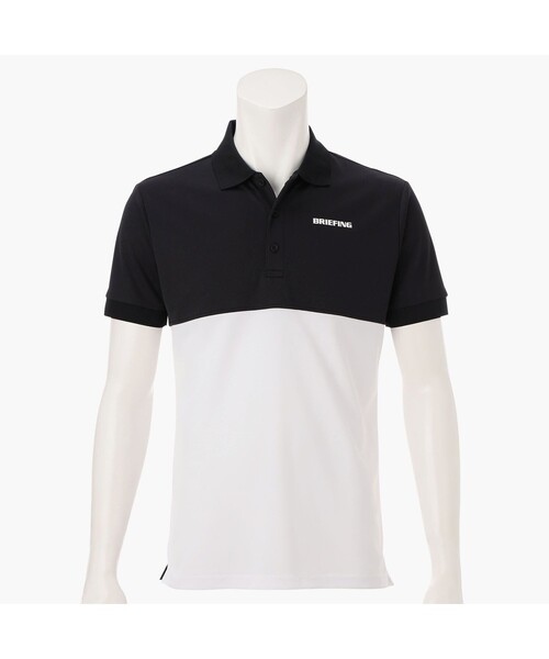 BRIEFING ポロシャツ M ホワイト/ブラック BRIEFING ポロシャツ 「BRIEFING GOLF/ブリーフィングゴルフ