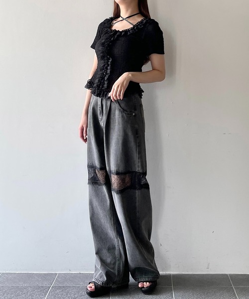 tシャツ レースフリルトップス レディース NOMAE tシャツ レースフリルトップス レディース : ZOZOTOWN