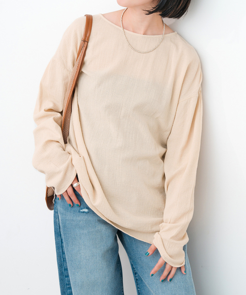 Spick & Span 麻100 ギャザー プルオーバー　スキッパーブラウス スキッパーギャザーブラウス（シャツ／ブラウス）｜Spick and