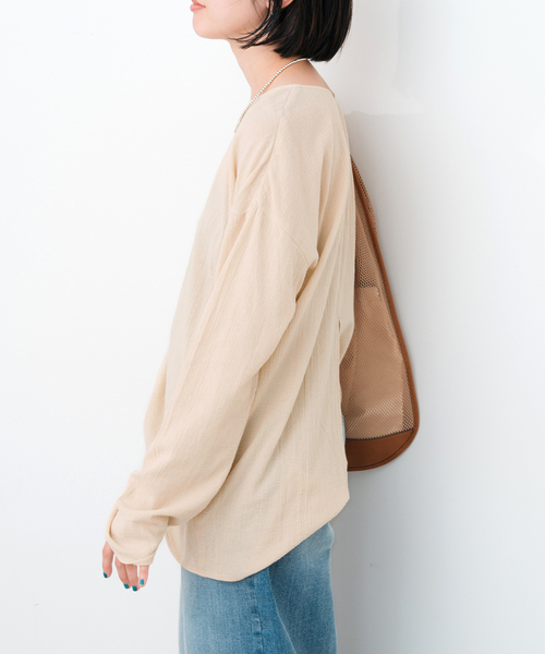 Spick＆Span ブラウス シャツ コットンクレープルーズプル