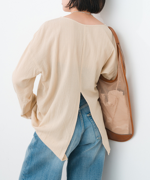 今季　Spick＆Span リネンコットンルーズプルオーバー 美品　グレー Spick and Span リネンコットンルーズプルオーバー グレー
