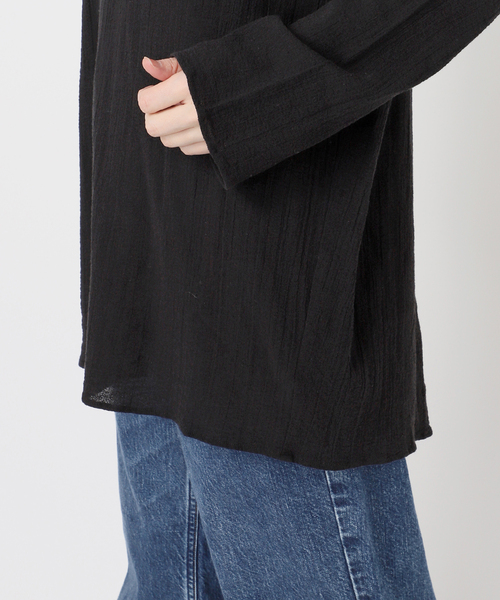 Spick＆Span ブラウス シャツ コットンクレープルーズプル