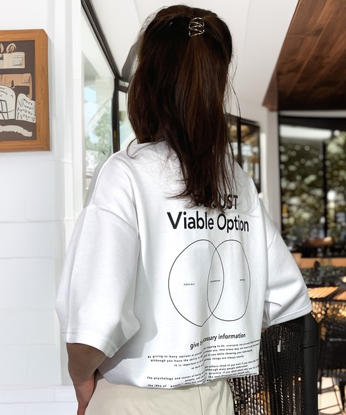 Candlestick tシャツ 肌ざわり美人 とろみ オーガンジープリント