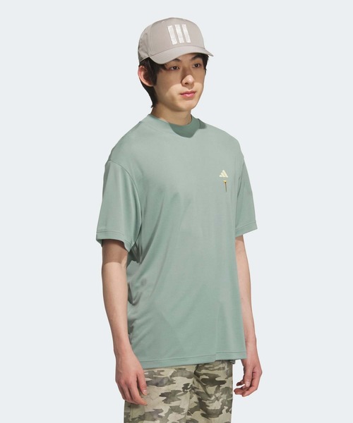 【新品】adidas アディダスメンズ ゴルフ半袖Tシャツ モックネックMグレー adidas アディダス 半袖シャツ モックネック メンズ ゴルフ