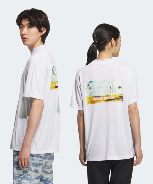 adidas ポロシャツ HEAT. RDY バックグラフィック モックネック