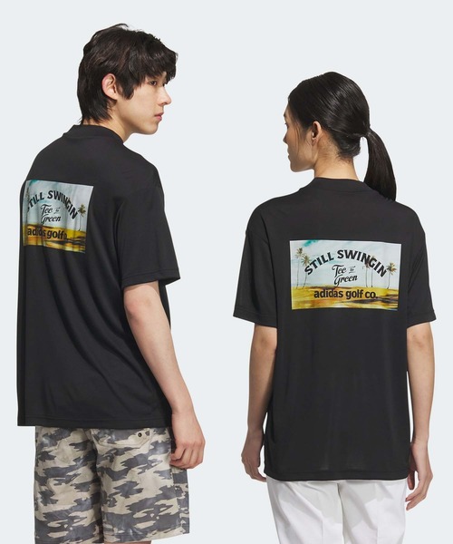 adidas ポロシャツ HEAT. RDY バックグラフィック モックネック