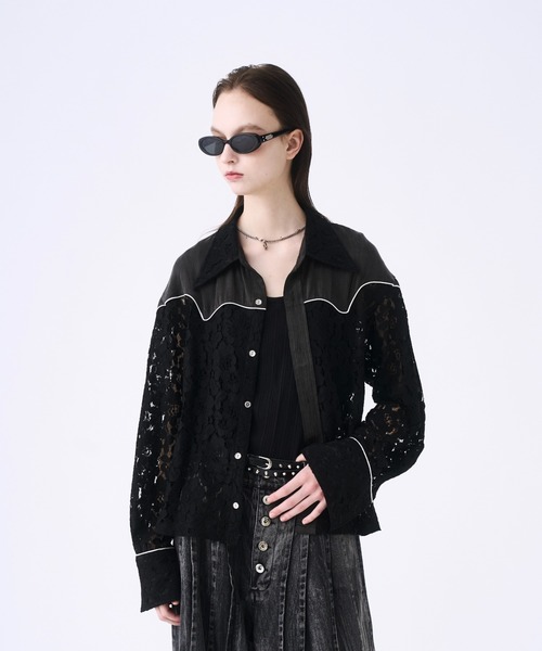 seyto サイズ2 / ウエスタンシャツレースシャツ ★即完売品 シャツ Western lace short shirt / ウエスタンシャツレースシャツ