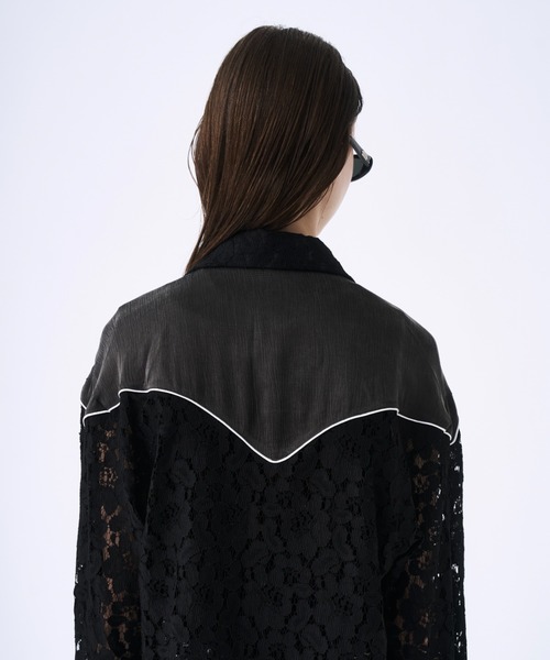seyto サイズ1 / ウエスタンシャツレースシャツ Western lace short shirt / ウエスタンシャツレースシャツ