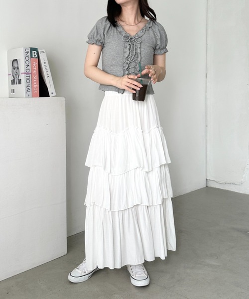 CLEAトップス CLEA tシャツ レースアップフロントリボントップス レディース