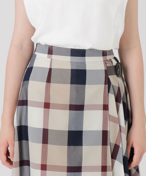 スカート クレストブリッジチェックカラミクロスロングスカート